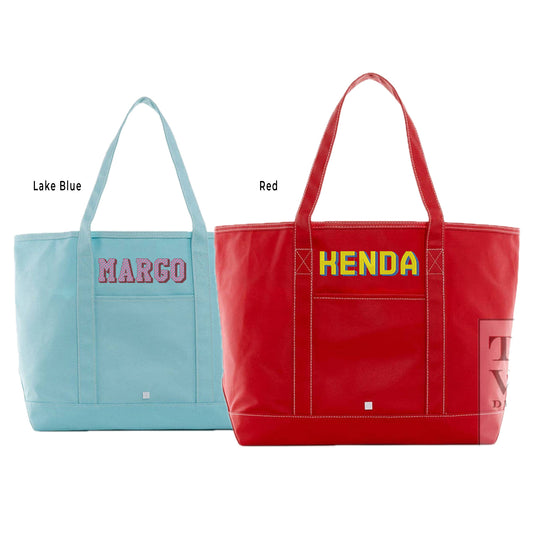 Maxi Tote – Lake Blue or Red Coated Canvas | Large, Eco-Friendly Everyday & Travel Bag