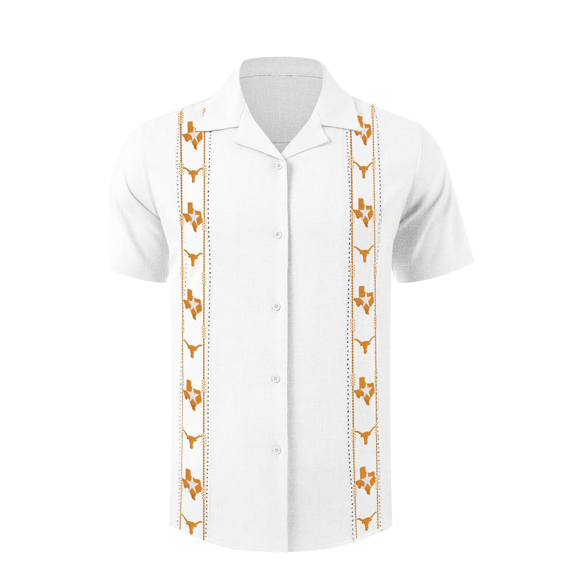 "Premium UT logo stitching – officially licensed Longhorn men’s shirt"