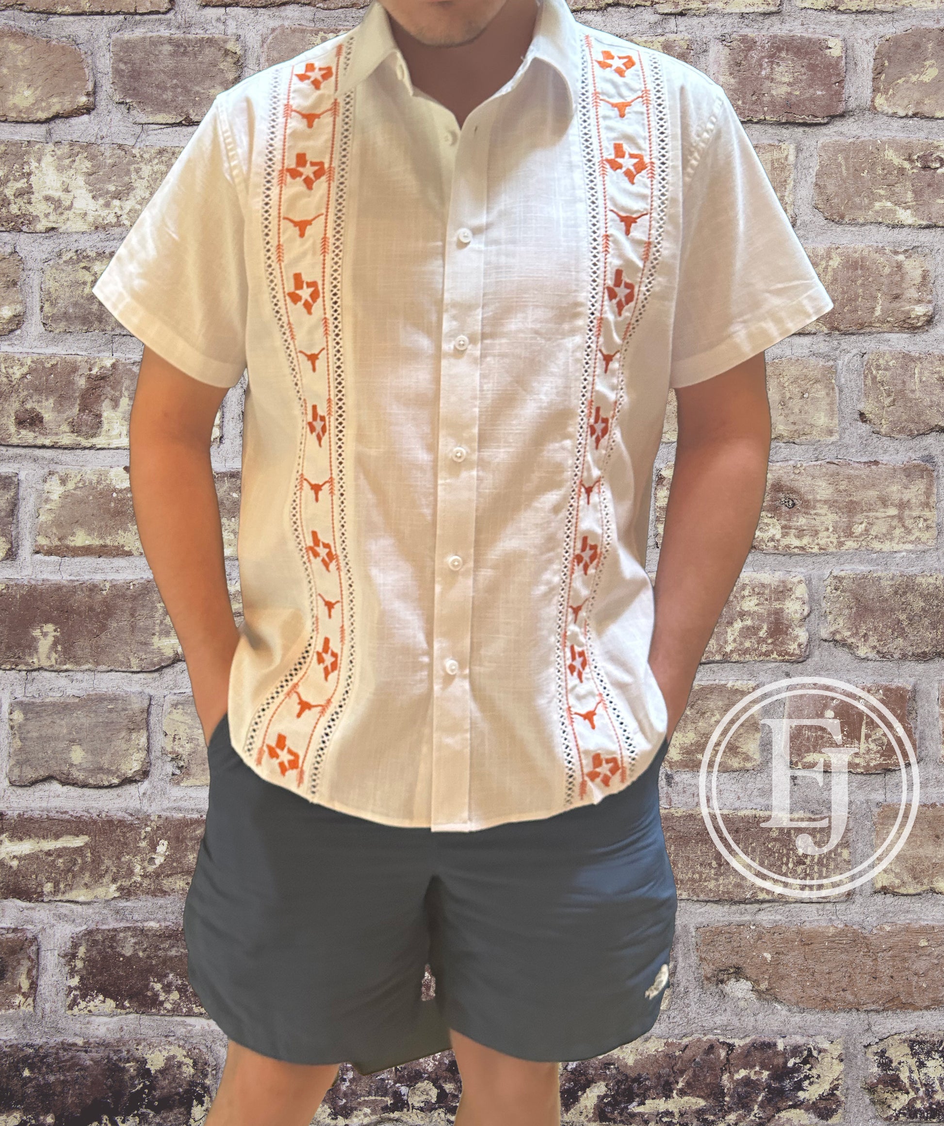 University of Texas Burnt Orange Game Day Guayabera Shirt