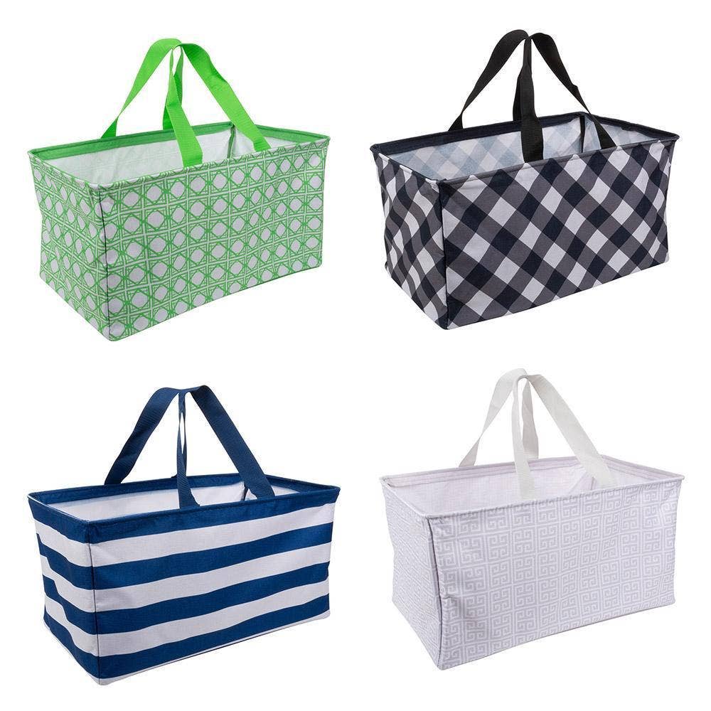 Crunch Bin in black gingham with structured metal frame color options