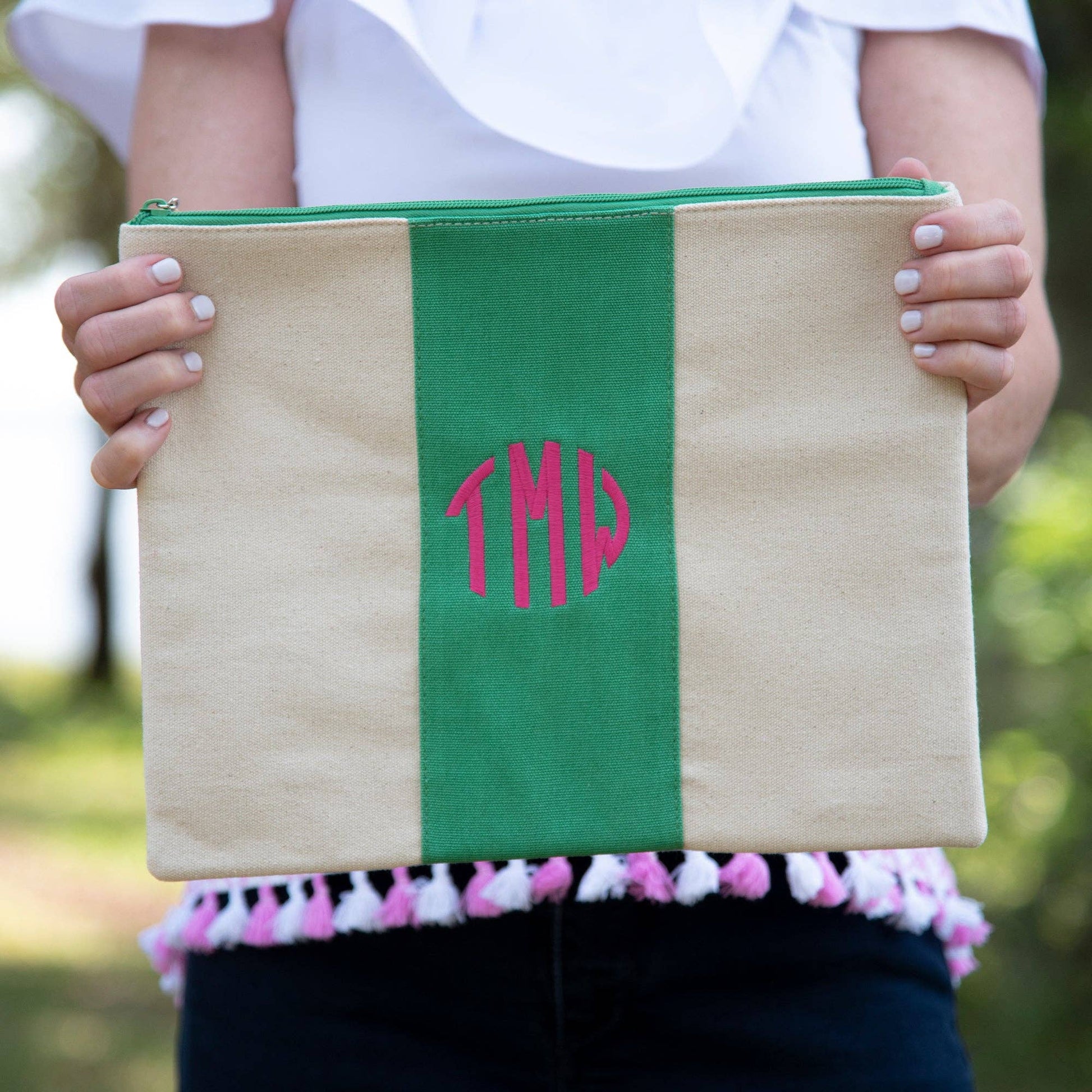 Finley Pouch Clutch with monogram