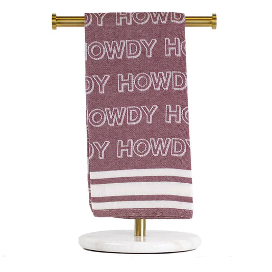 Football gameday themed hand towel with Texas A&M colors