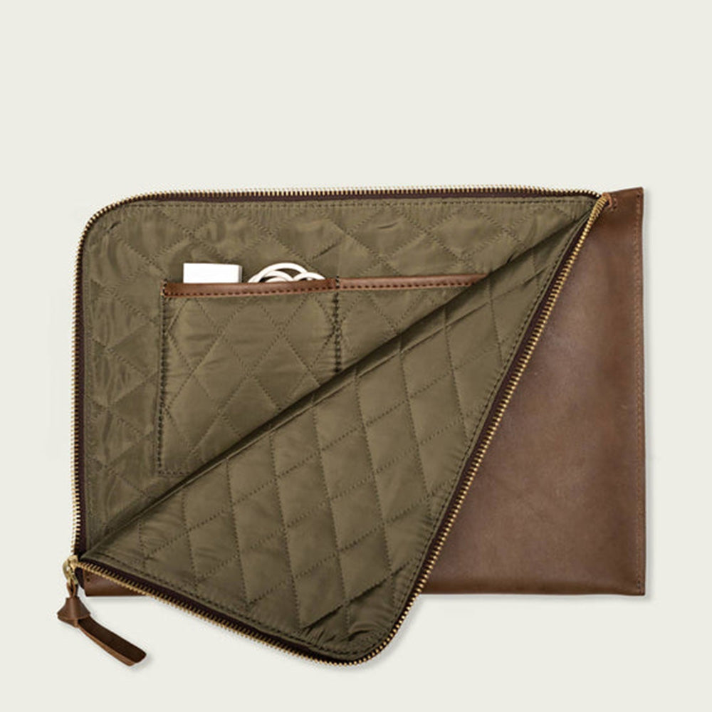 James Leather Laptop Sleeve – 16” | Personalized Full-Grain Leather in Black, Olive & Brown