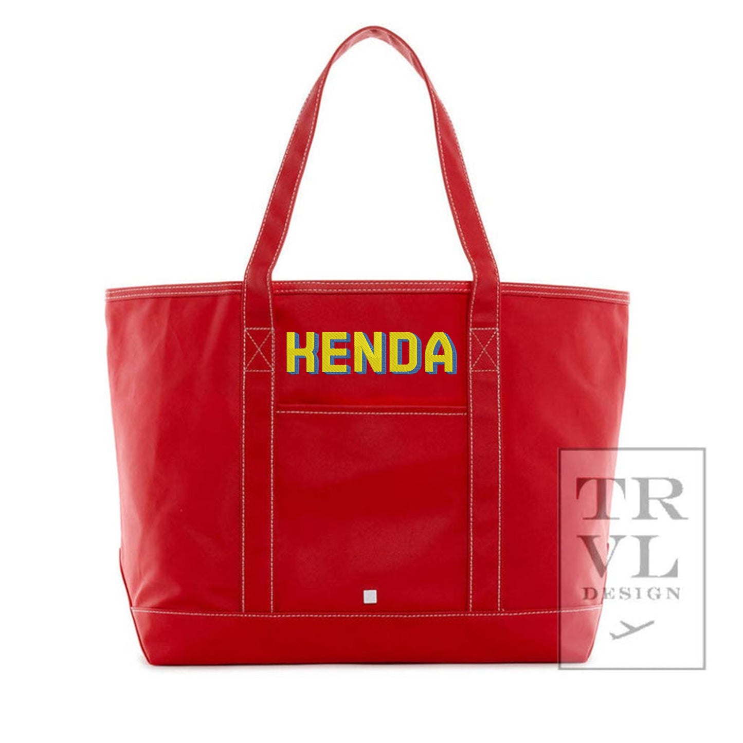 Maxi Tote – Lake Blue or Red Coated Canvas | Large, Eco-Friendly Everyday & Travel Bag
