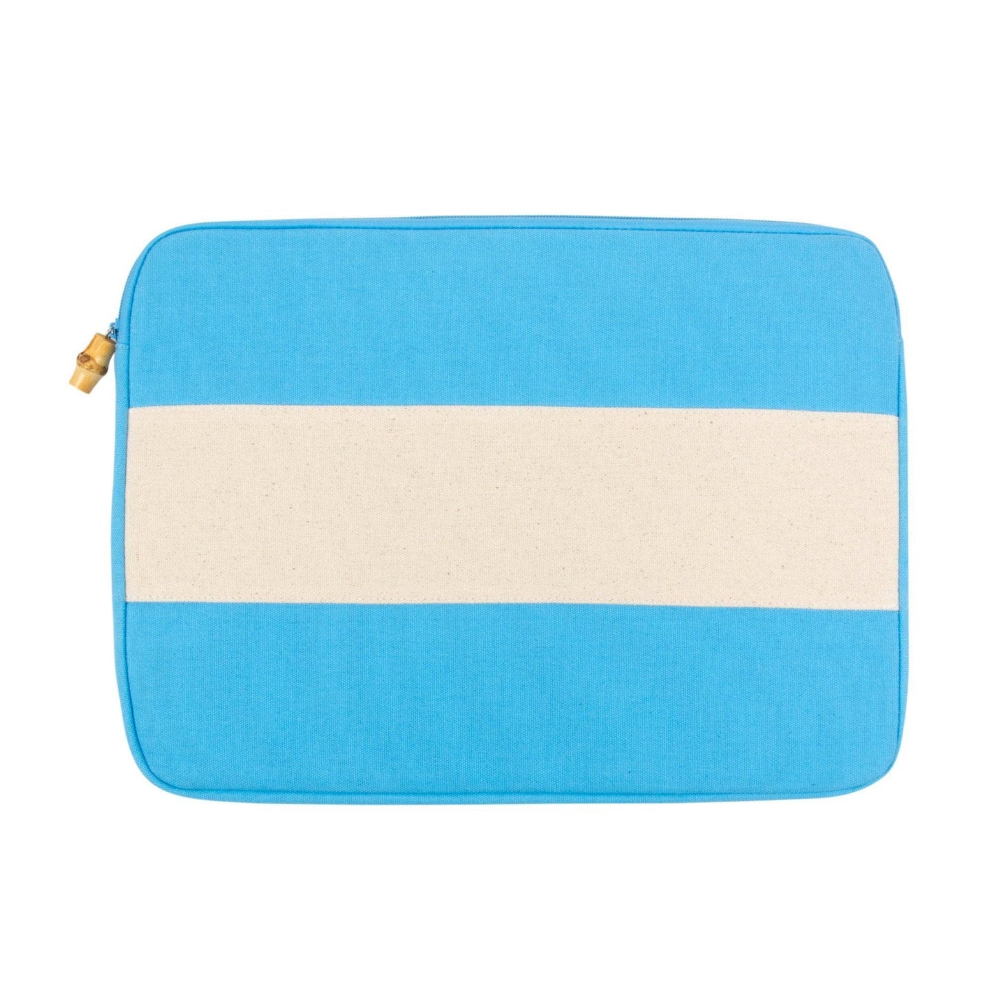 The Varsity Stripe Monogram Laptop Case – Custom Canvas Tech Sleeve with Bold Shadow Block Initials