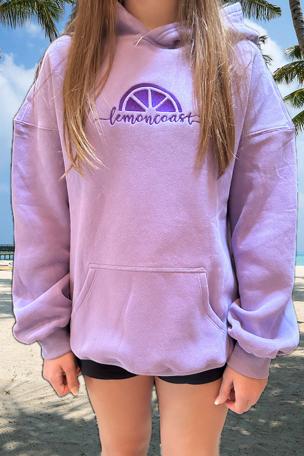 🪻 The Lavender Tide Hoodie – Lemon Coast™ Embroidered Surf Hoodie (Lavender)