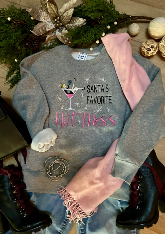 Santa's Hot Mess Sweatshirt | ElizabethJames.co