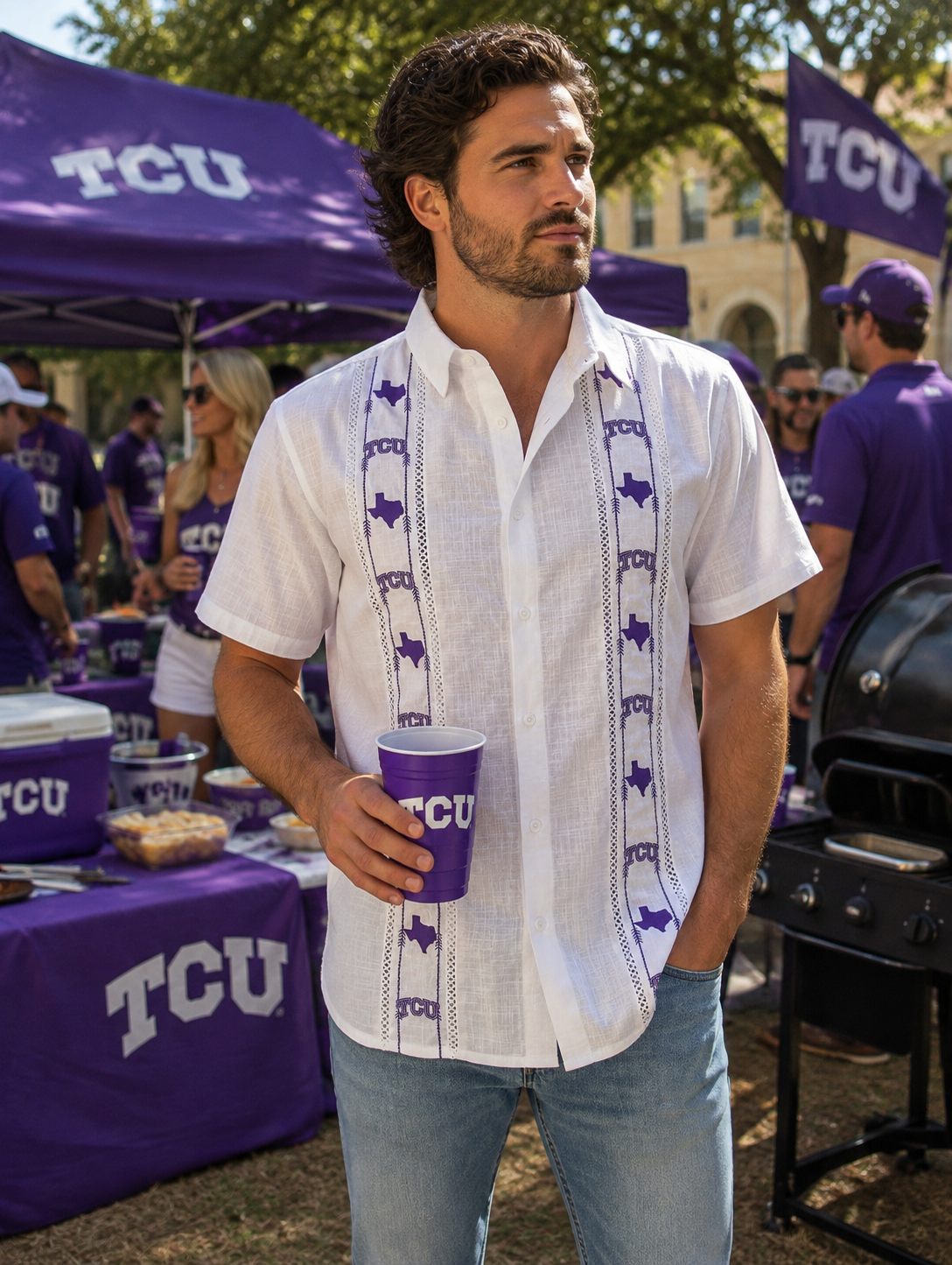 TCU® Game Day Guayabera™ – Official TCU Tailgate & Alumni Style