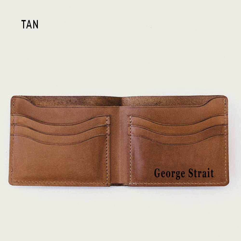 Signature Leather Bifold Wallet for Men | Full-Grain Personalized Wallet