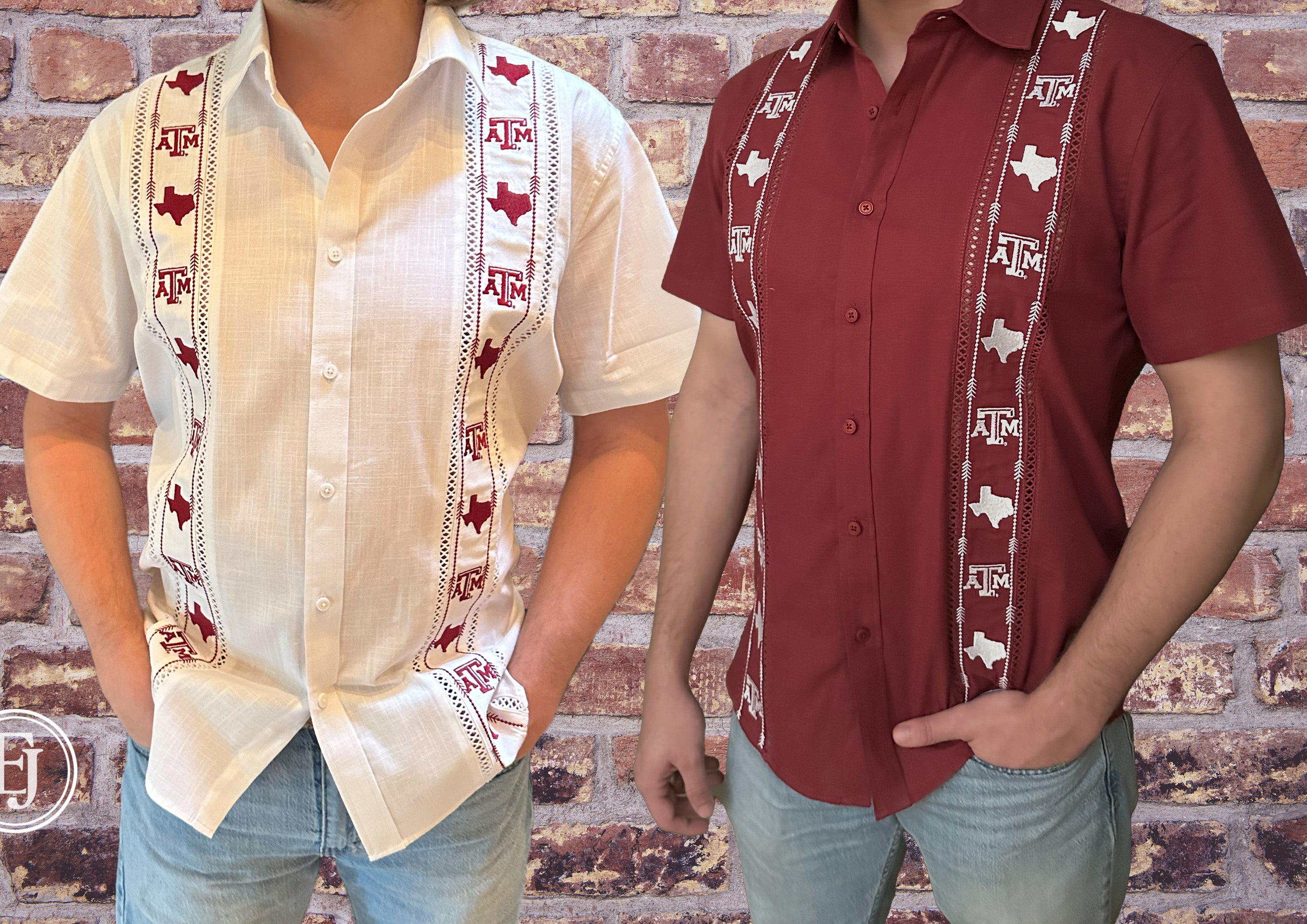 Texas A&M Game Day Guayabera Shirt – Official Aggie Maroon & White