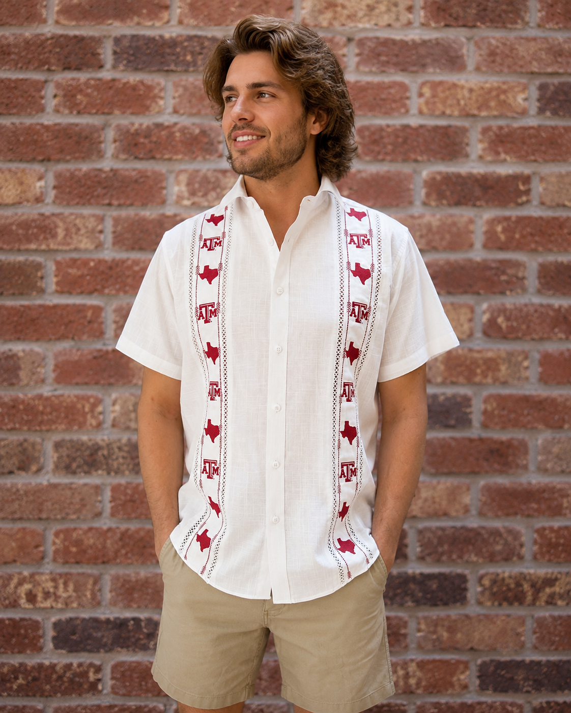 Texas A&M Game Day Guayabera Shirt – Officially Licensed
