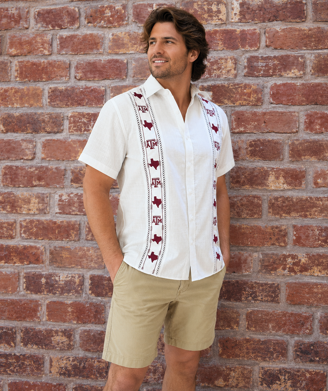 Texas A&M Game Day Guayabera Shirt – Officially Licensed