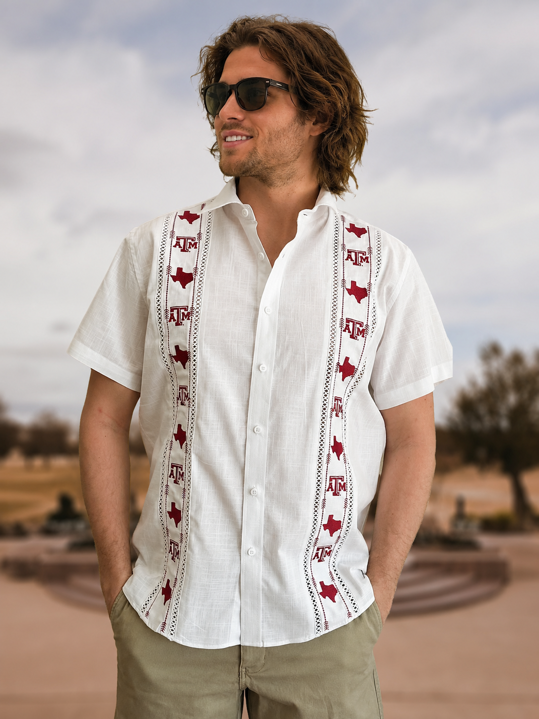 Texas A&M Game Day Guayabera Shirt – Officially Licensed