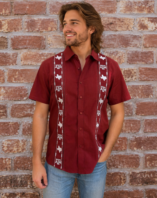 Texas A&M Game Day Guayabera Shirt – Officially Licensed