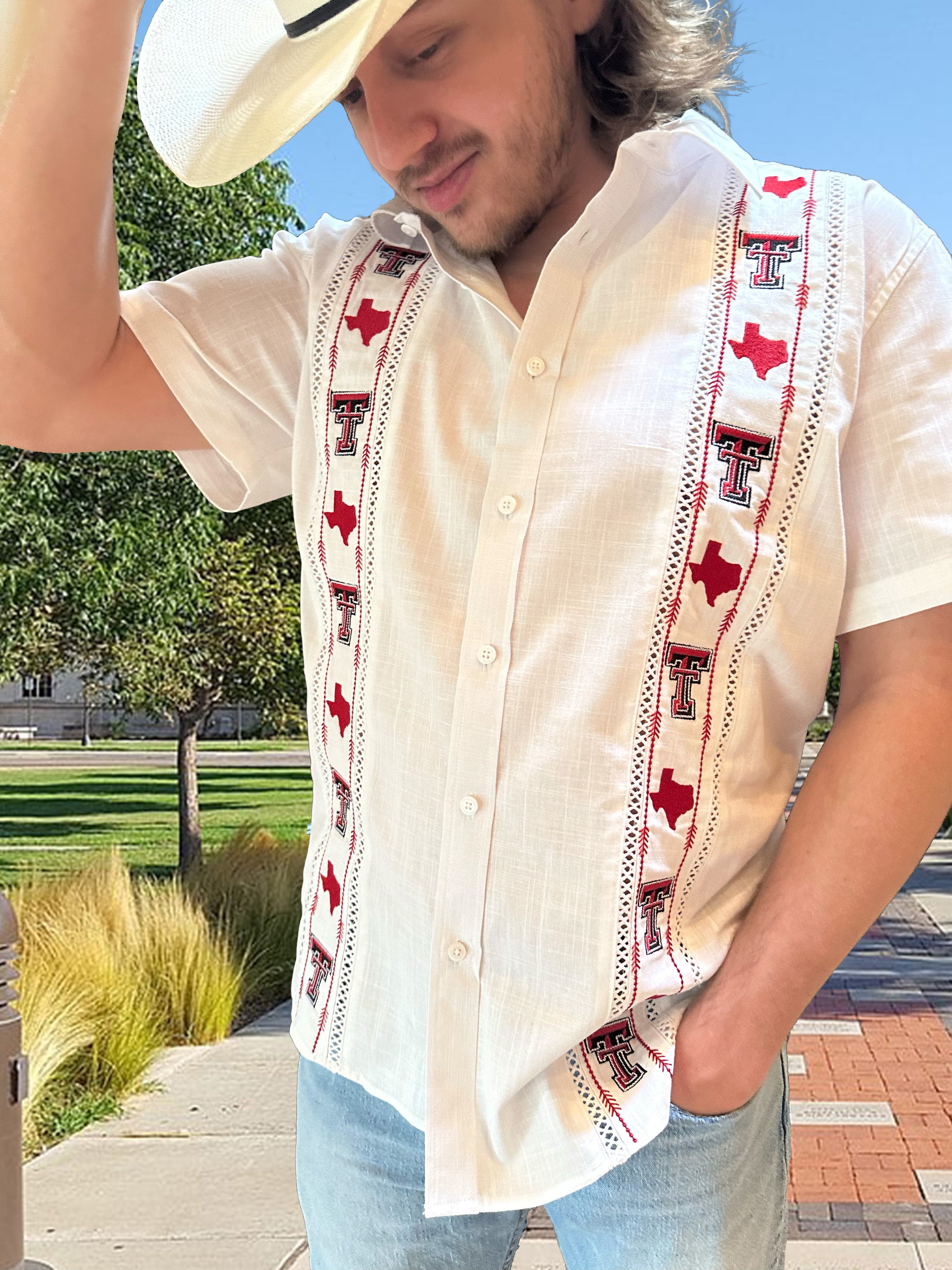 Game Day Guayabera Shirt | Texas Tech Red Raiders Tailgate Apparel Elizabeth James Co. 2XL Game Day Guayabera Shirt | Texas Tech Red Raiders Tailgate Apparel Elizabeth James Co. 2XL