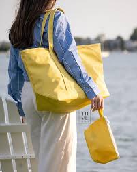 Skipper Eco-Coated Canvas Cosmetic Bag – Lake Blue, Red, or Yellow | Waterproof, Wipeable Travel Pouch