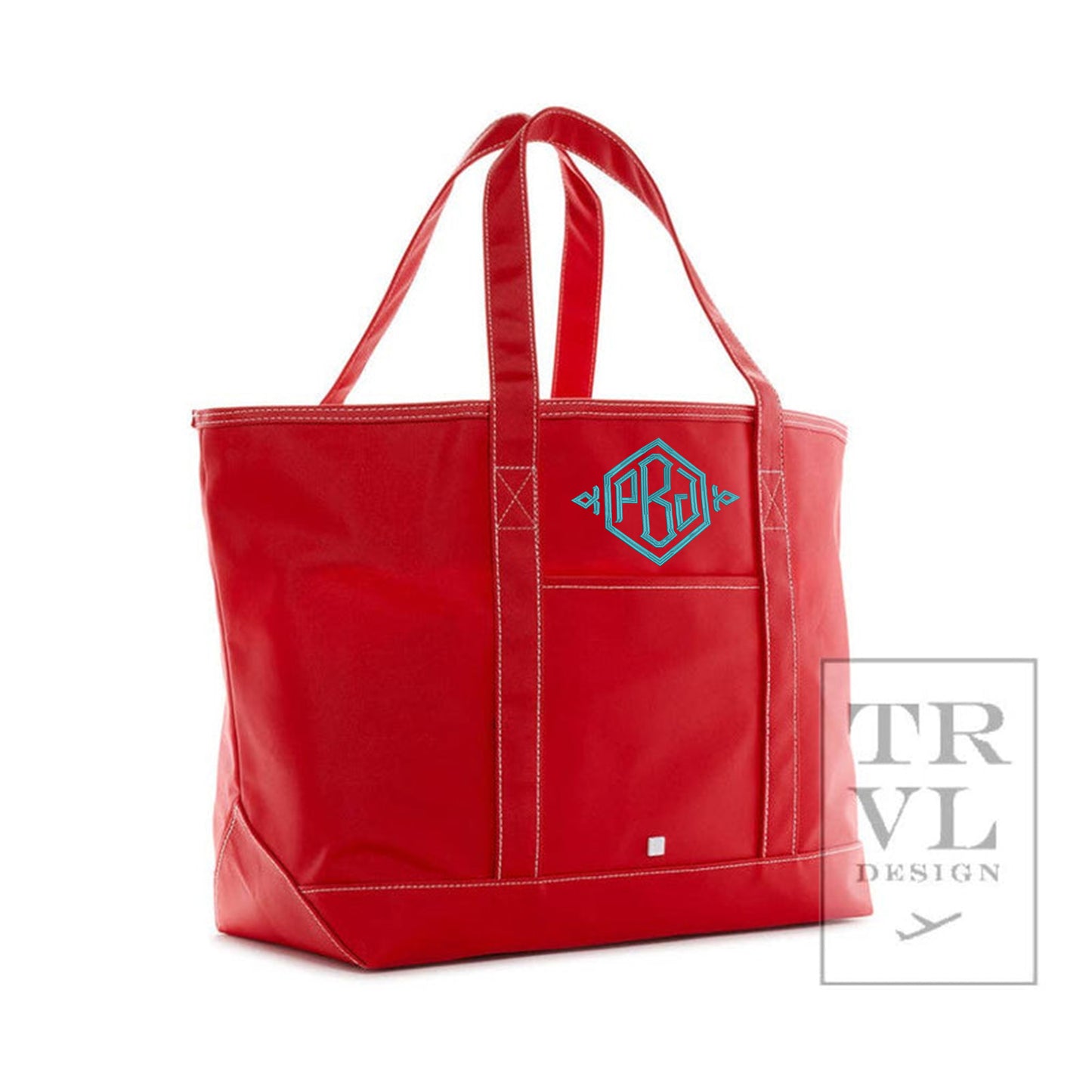 Maxi Tote – Lake Blue or Red Coated Canvas | Large, Eco-Friendly Everyday & Travel Bag