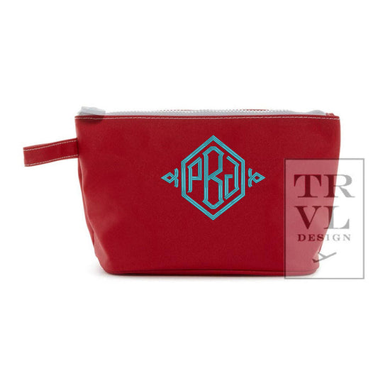 Red Skipper Travel Bag – chunky white zipper & wipeable finish