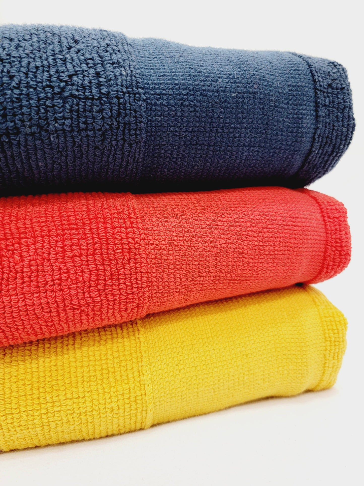 Set of assorted Turkish cotton towels in spa setting