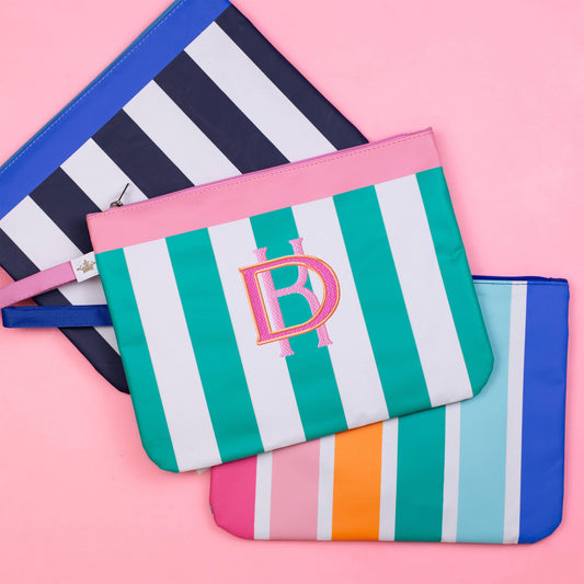 Travel and beach wet/dry pouch organizer 12x9 navy